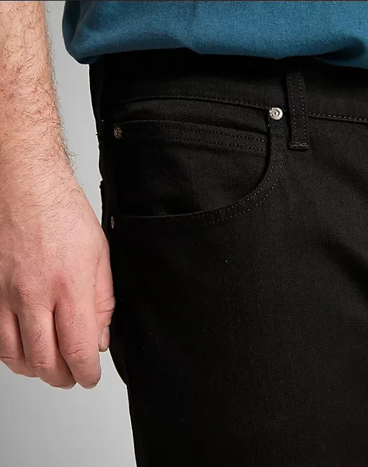 Lee Pantalone Jeans Luke Midweight L719HFAE clean black Movement Ease Side slits