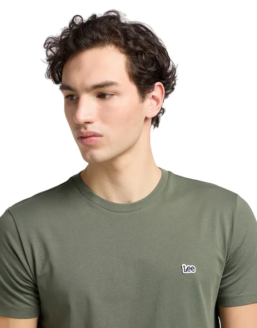 Recycled Polyester Thread Lee maglietta manica corta da uomo Pacth Logo 112341715 verde oliva