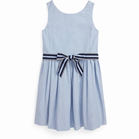 Polo Ralph Lauren Girl Dress Blue Hyacinth Natural Flow