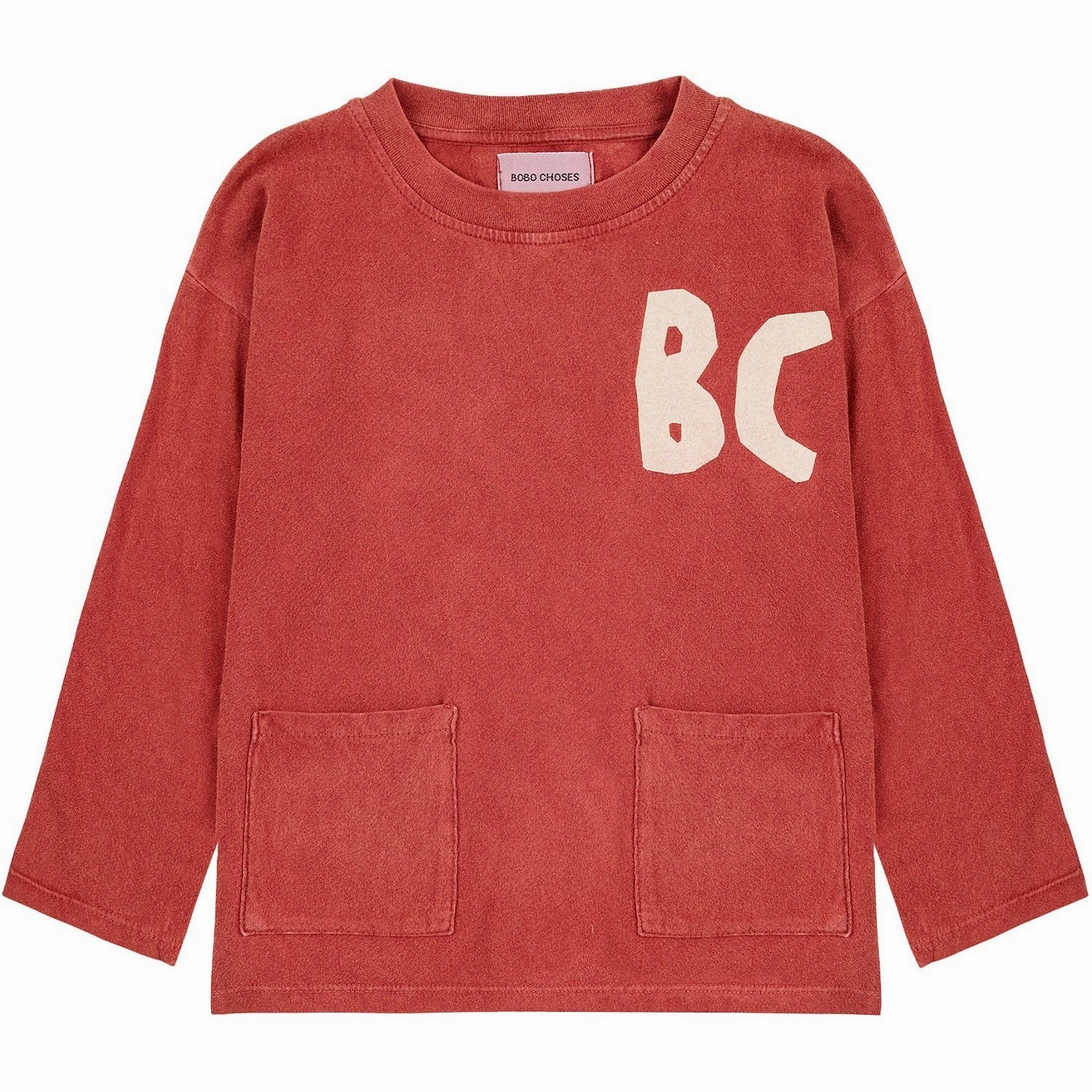 Bobo Choses Burgundy Red Long Sleeve T-shirt Fall Fashion