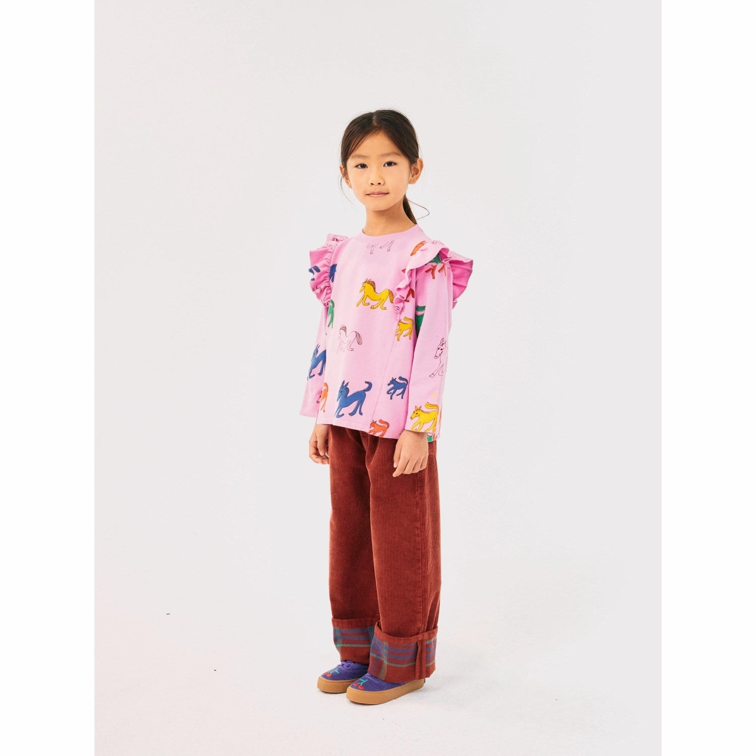 Bobo Choses Pink Wonder Horse All Over Ruffle Shirt Wrinkle Resistant Smart Look