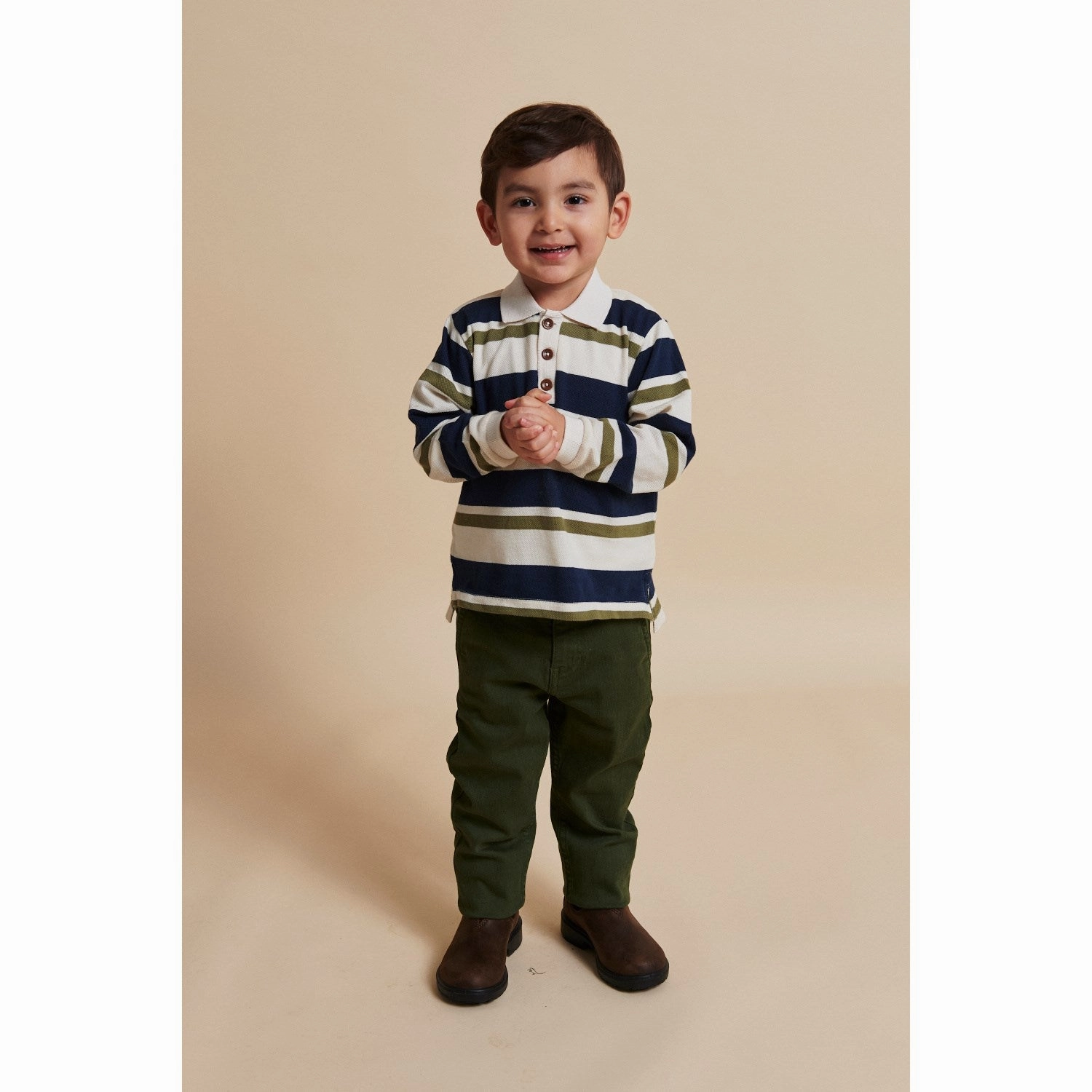 Performance Ready COPENHAGEN COLORS Green Combi Striped Pique Polo Blouse