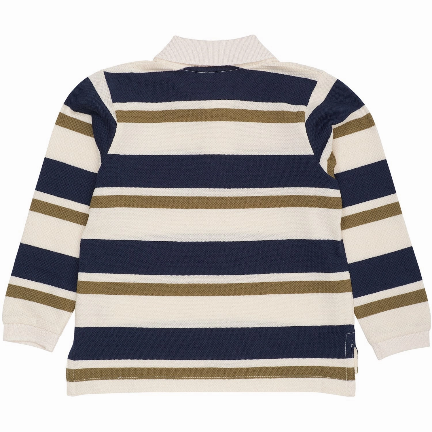 Gym To Office COPENHAGEN COLORS Green Combi Striped Pique Polo Blouse