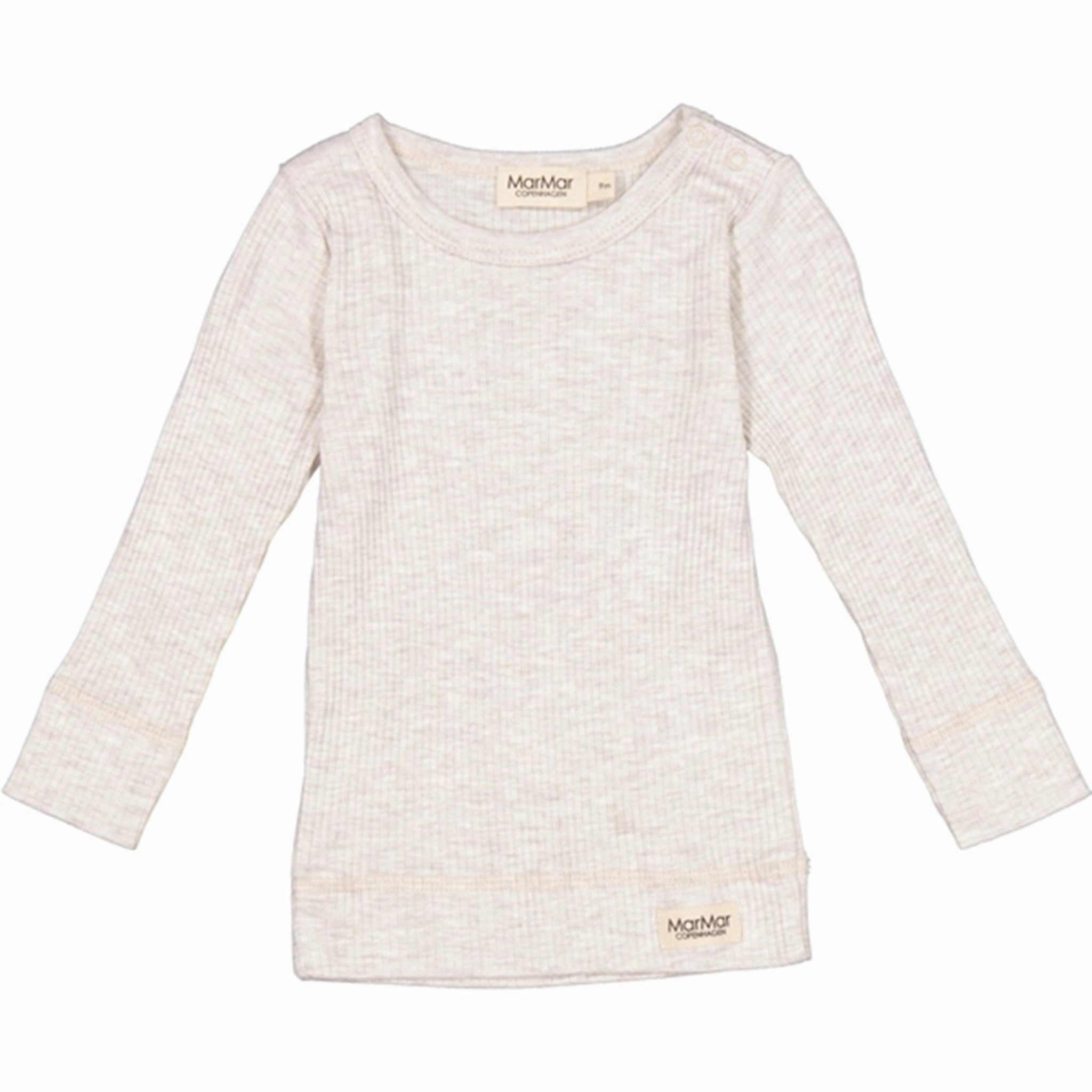 MarMar Modal Beige Melange Plain Blouse Versatile Layering