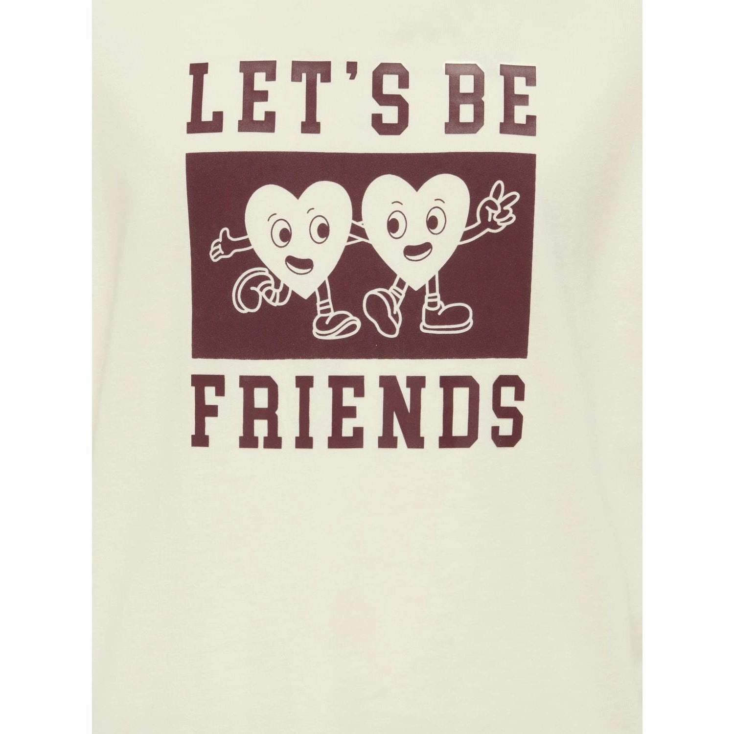 Cozy Style Street Smart Look kids ONLY Cloud Dancer Friends/Cabernet Koggitta S/S Boxy Printed Top Jrs