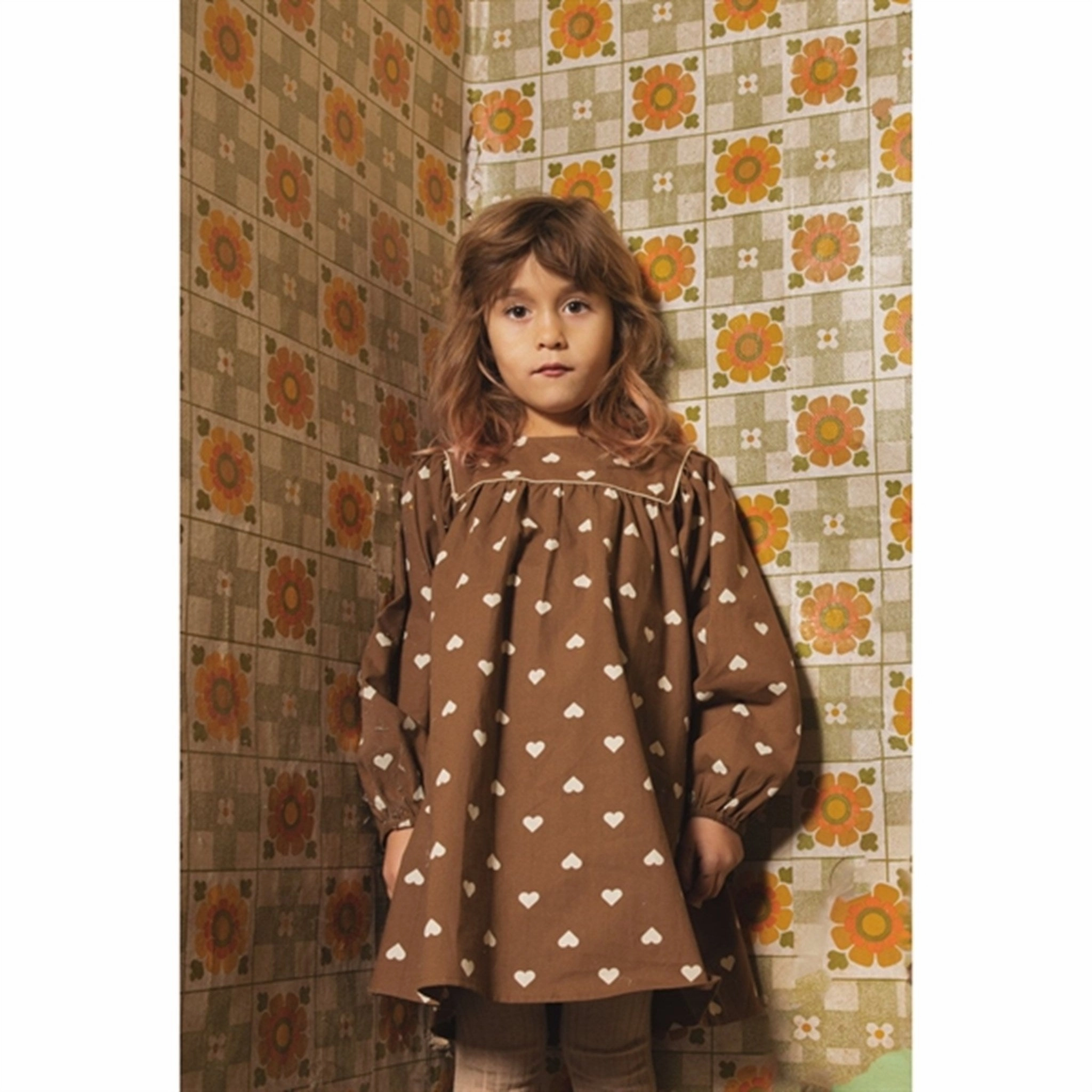 Trend Detail Smooth Tone Fl?ss Carmen Dress Cinnamon