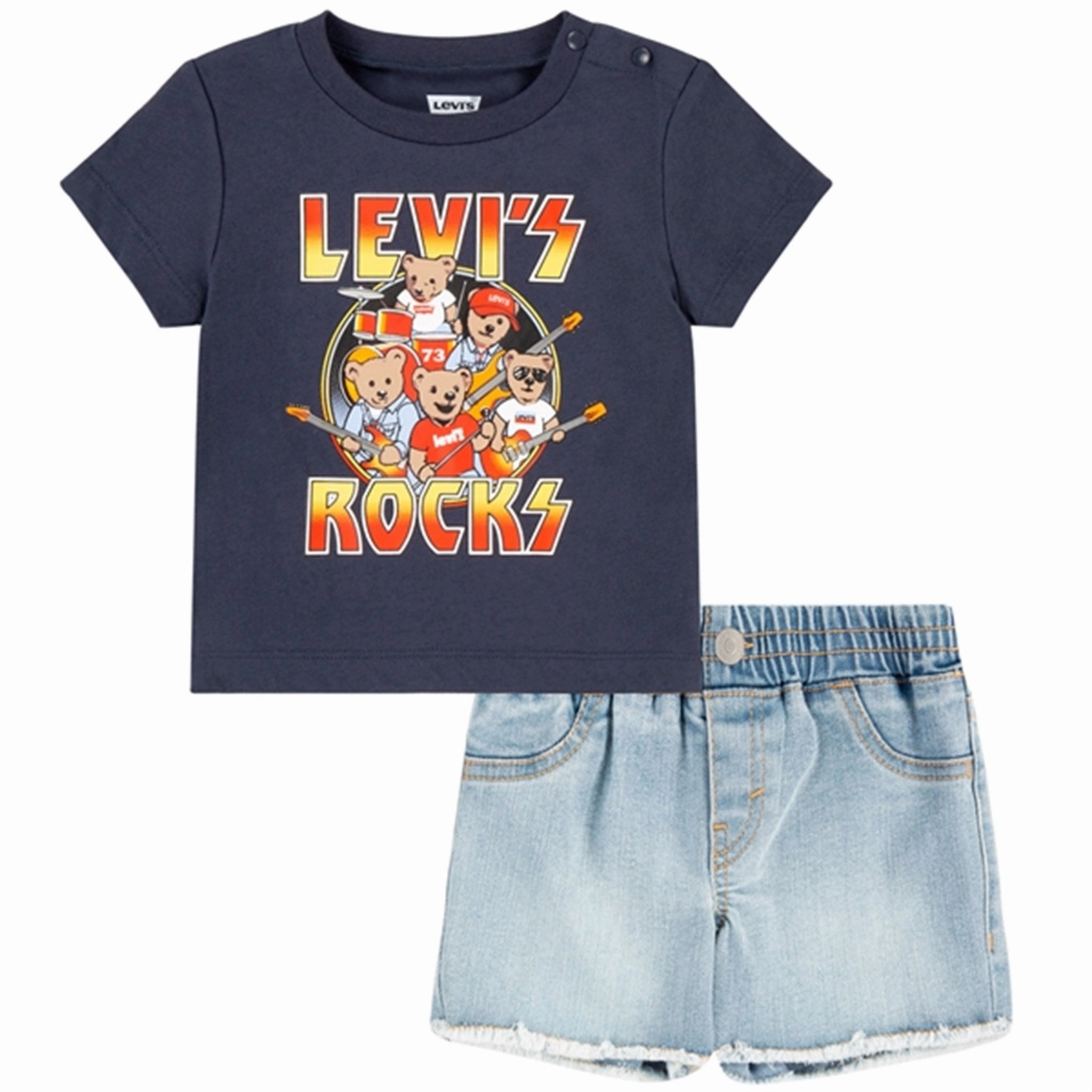 laid-back style Soft Inner Lining Levi's Rock and Roll Denim Set Grey