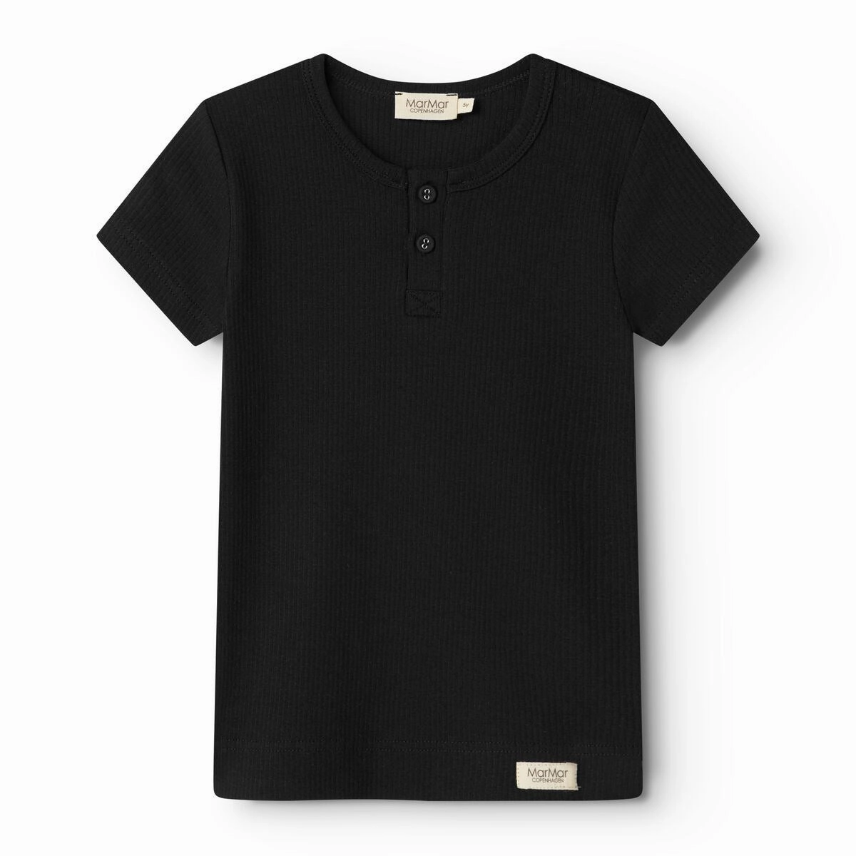 simple design Drop Shoulder Cut MarMar Modal Black T-shirt