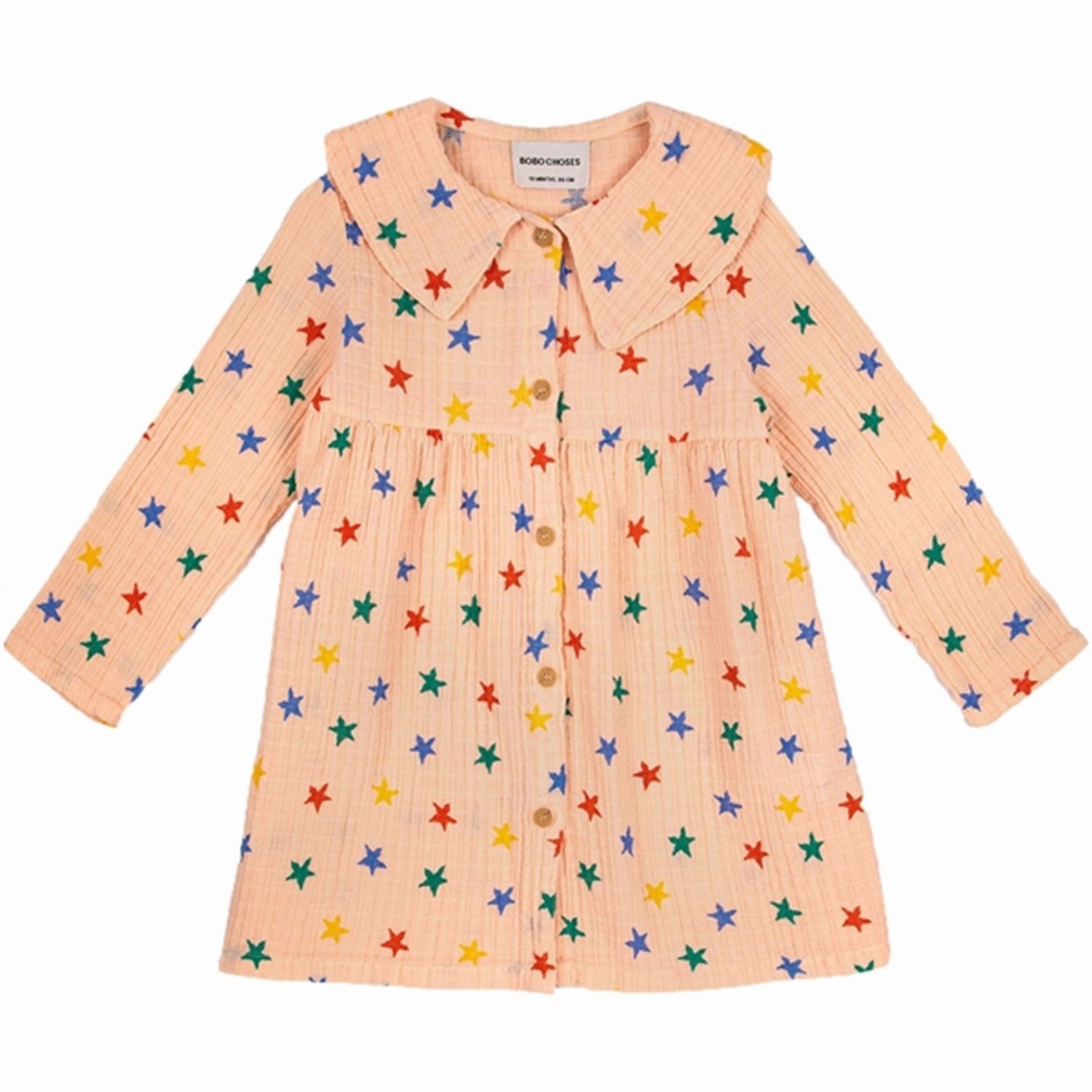 Stylish Mood Perfectly Tailored Bobo Choses Light Pink Multicolor Stars Dress