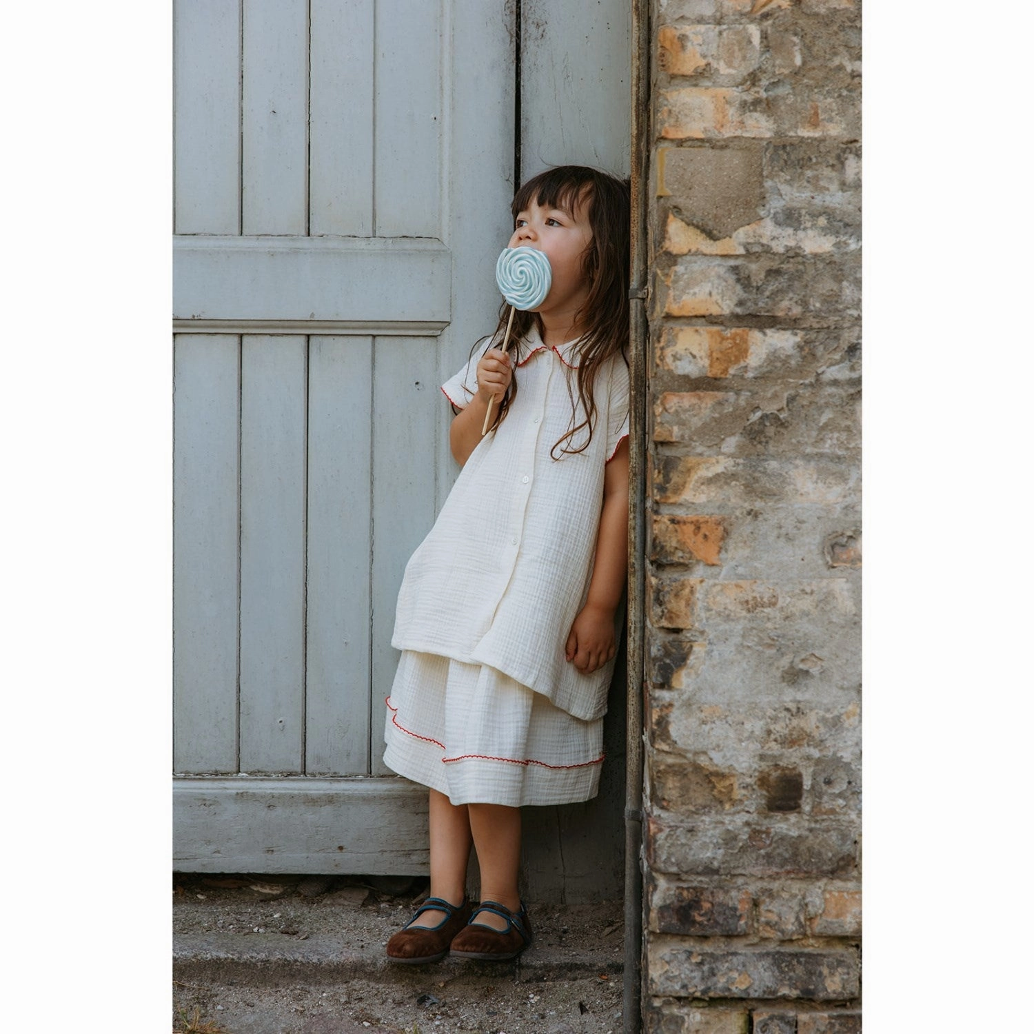 High-End Fashion V-neck style Lalaby Vanilla Barbara Shirt