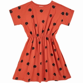 Bobo Choses Ketchup Poma Allover Dress Versatile Layer Wear Edgy Look