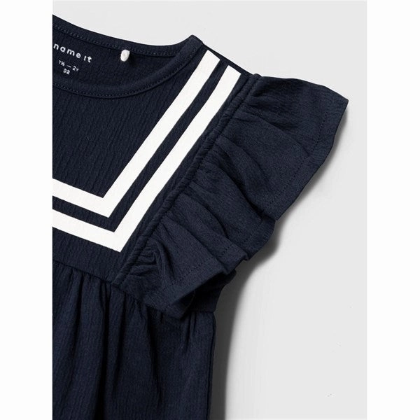 Name it Dark Sapphire Dasine Dress Open Design Fluid Shape