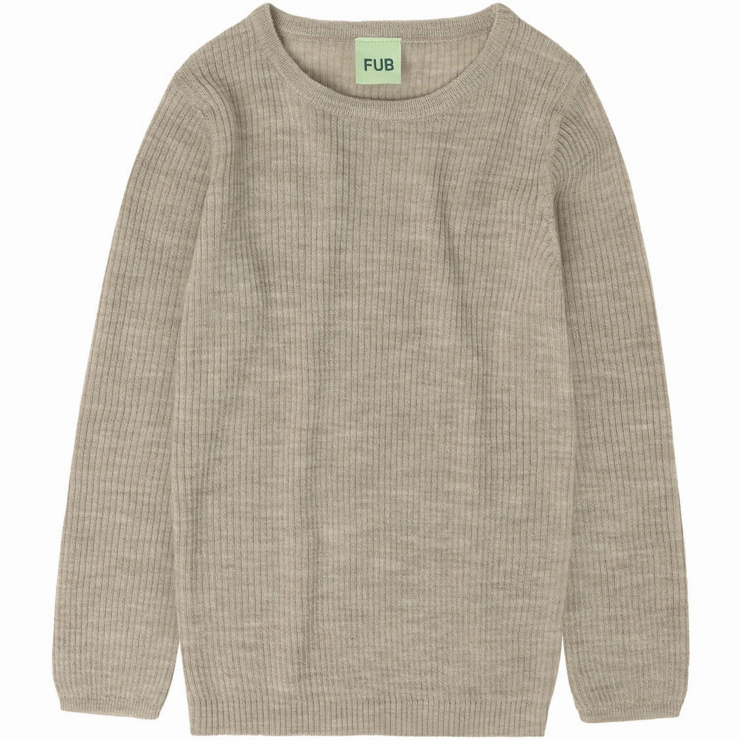 FUB Oat Melange Rib Blouse Breathable Underarm Vents