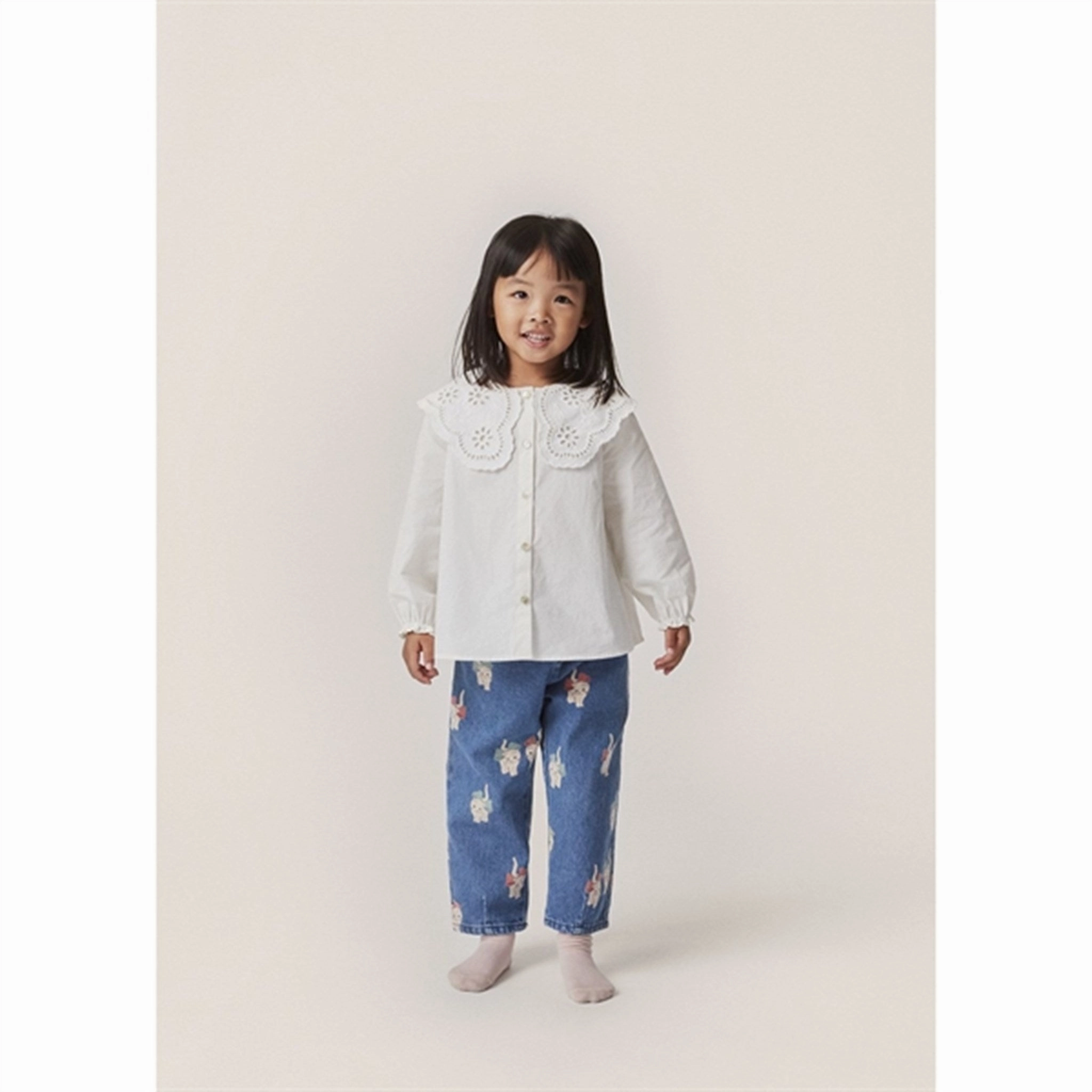 Konges Sl?jd Optic White Rilo Collar Shirt Durable Fabric