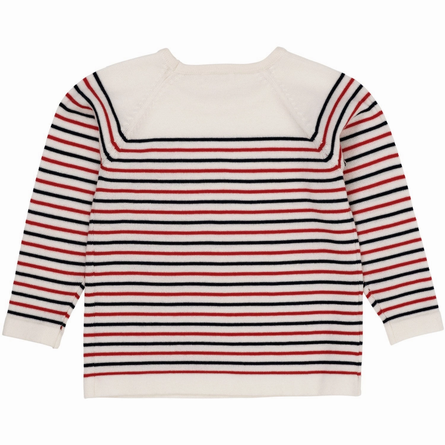 Reinforced Elasticity Copenhagen Colors Cream/Navy/Red Combi Merino Striped Blouse