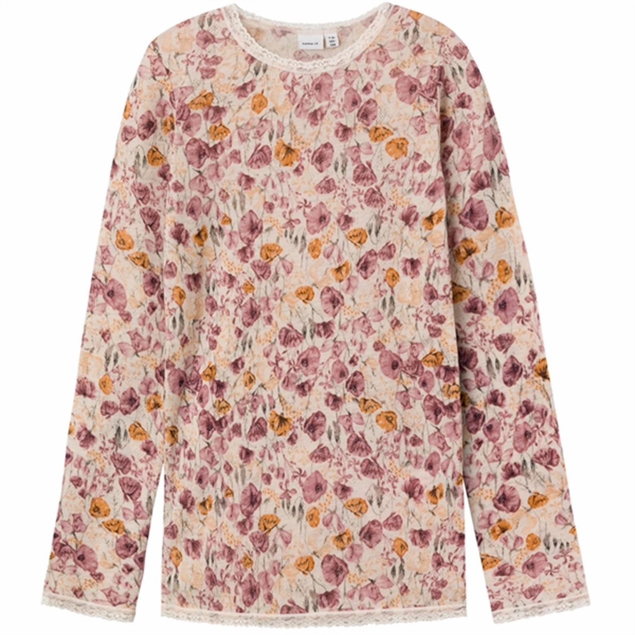 Ruffle Edge UV Protective Coating Name it Moonbeam Wang Wool Needle Blouse AOP