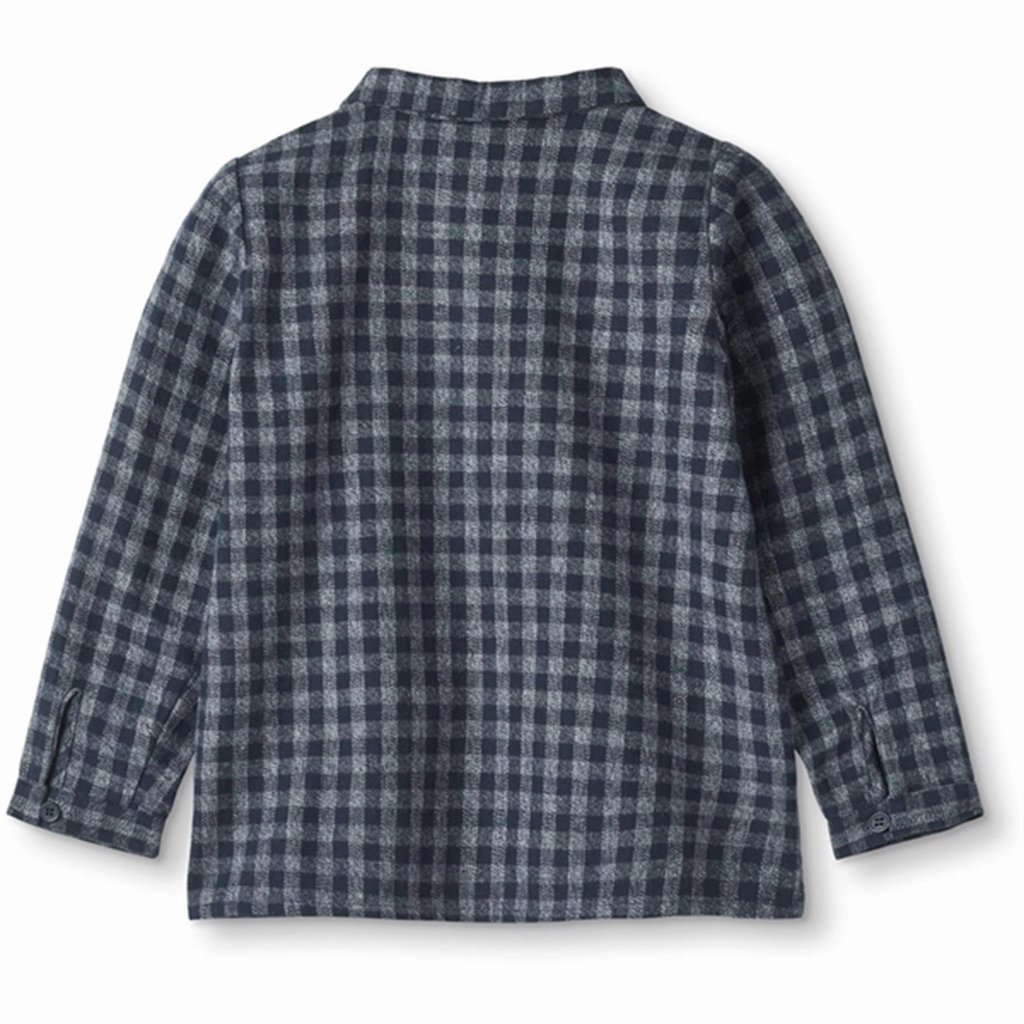 Eco Friendly Material Seamless Shoulder Fliink Navy Coda Check Shirt