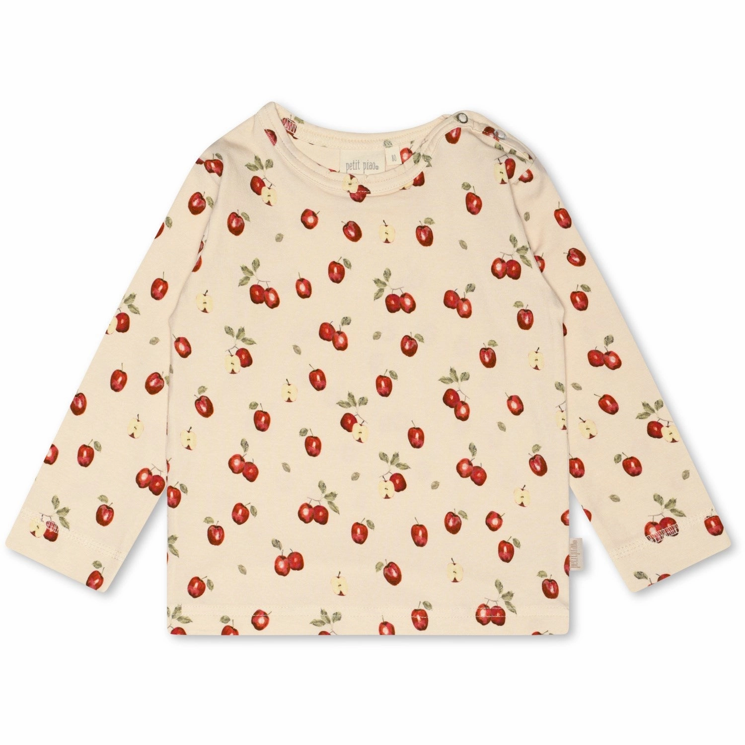 Shimmer Effect Athleisure Trend Petit Piao Apple Aop Blouse Printed