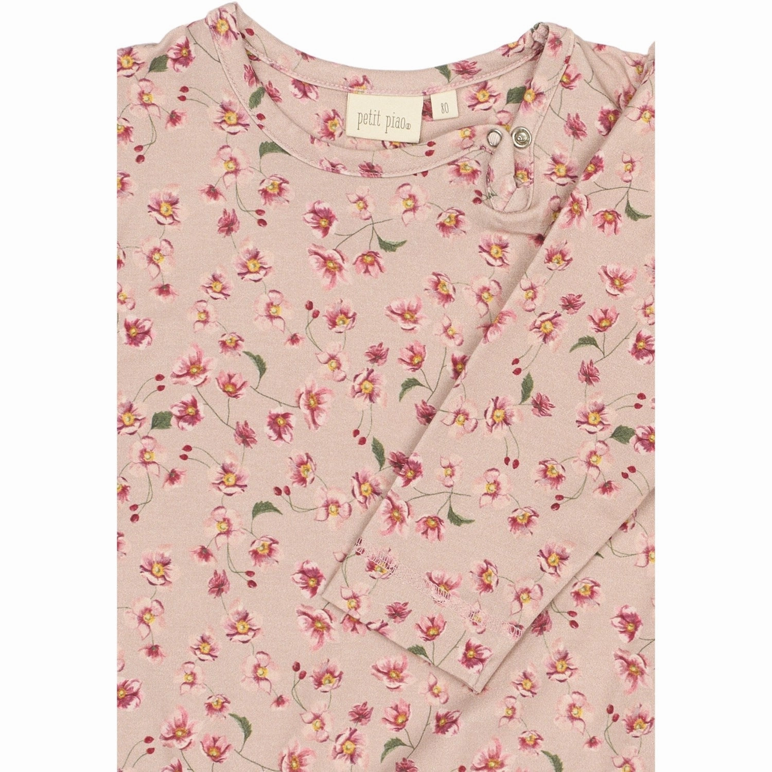 Petit Piao Autumn Anemon Dress L/S Gather Printed Cozy Layering