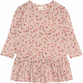 Petit Piao Autumn Anemon Dress L/S Gather Printed Relax Cut