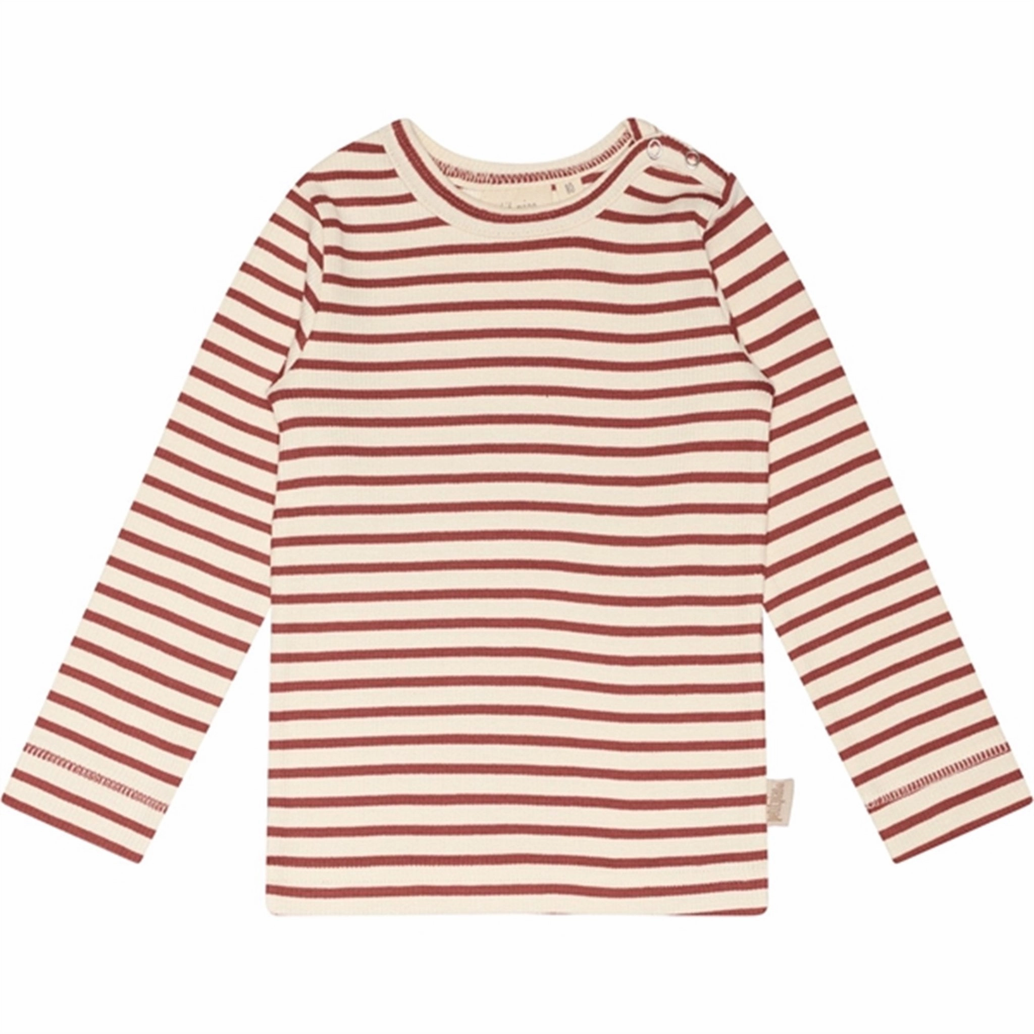 Petit Piao? Berry Dust/Off White T-shirt Modal Striped easy to pair Contrast Inner Binding