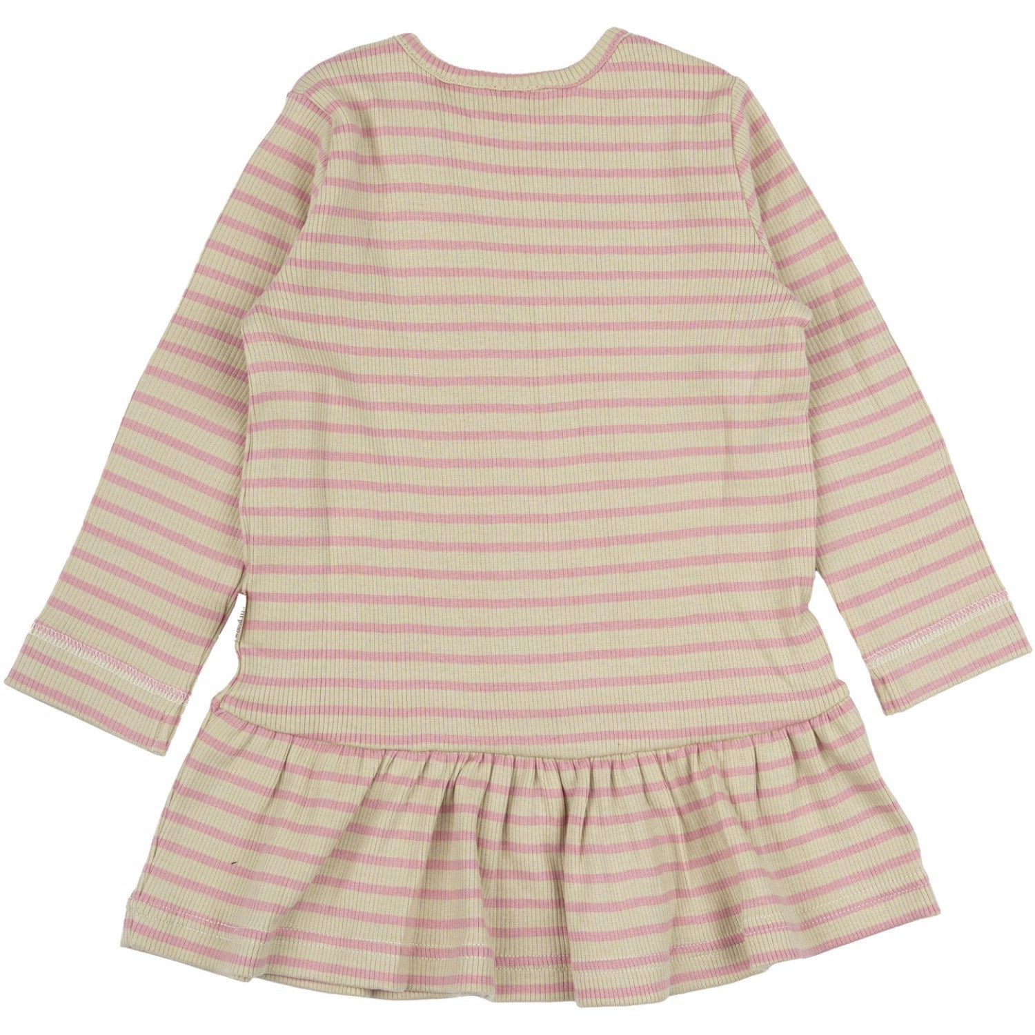 Texture Flow Petit Piao Bright Rose/Dark Off White Dress L/S Modal Striped