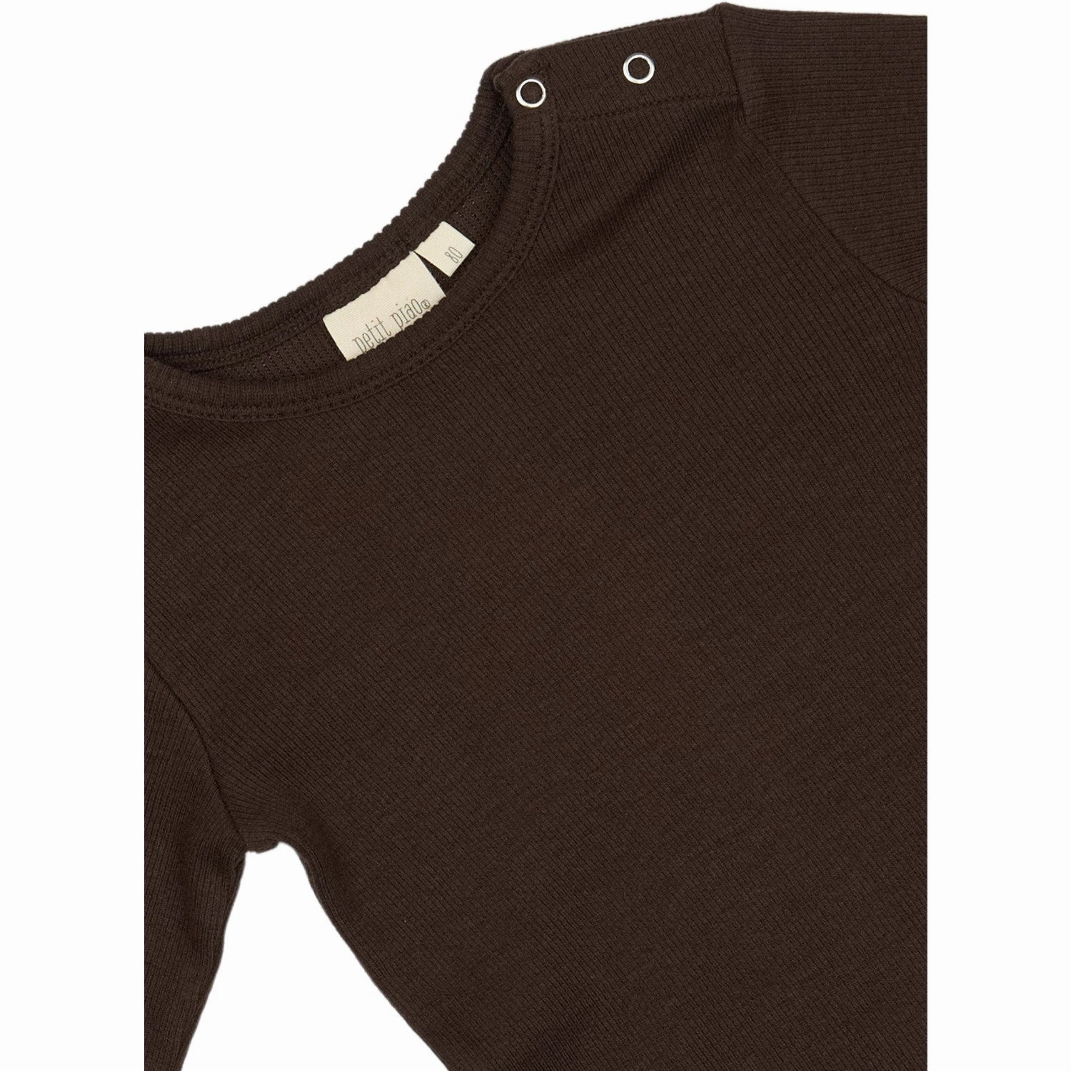 Petit Piao Coffee Bean T-shirt L/S Modal Sustainable Material Office Style