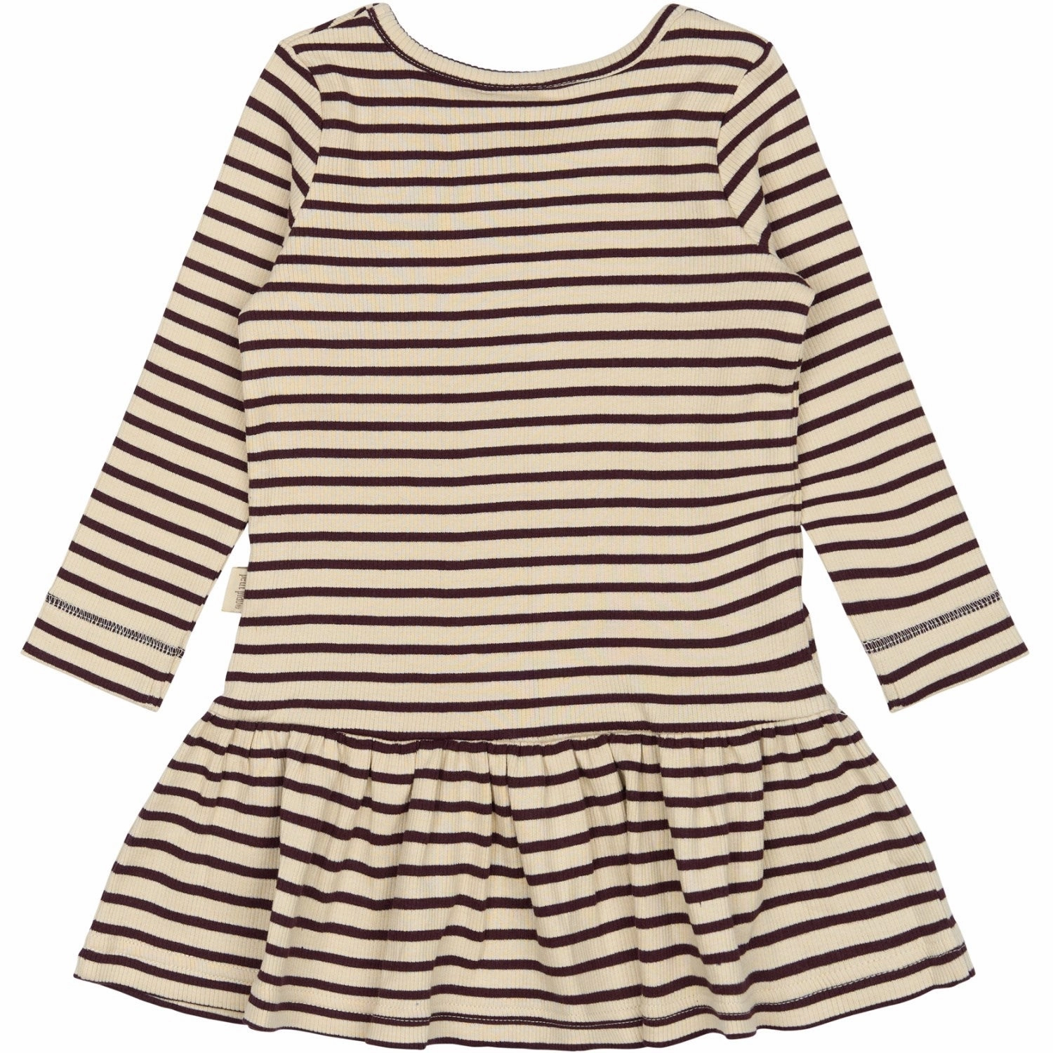Petit Piao Dark Grape/off White Dress L/S Modal Striped Easy Movement