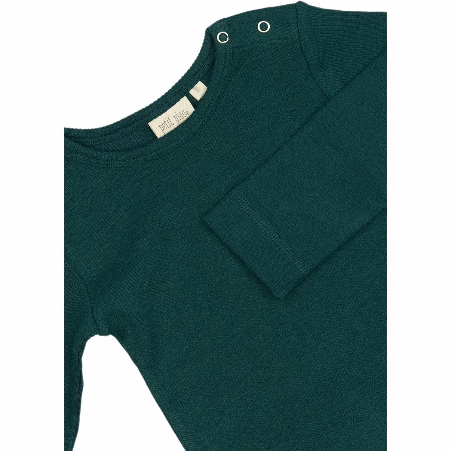 Petit Piao Dark Sea T-shirt L/S Modal Cuffed hem Smooth Zipper Design