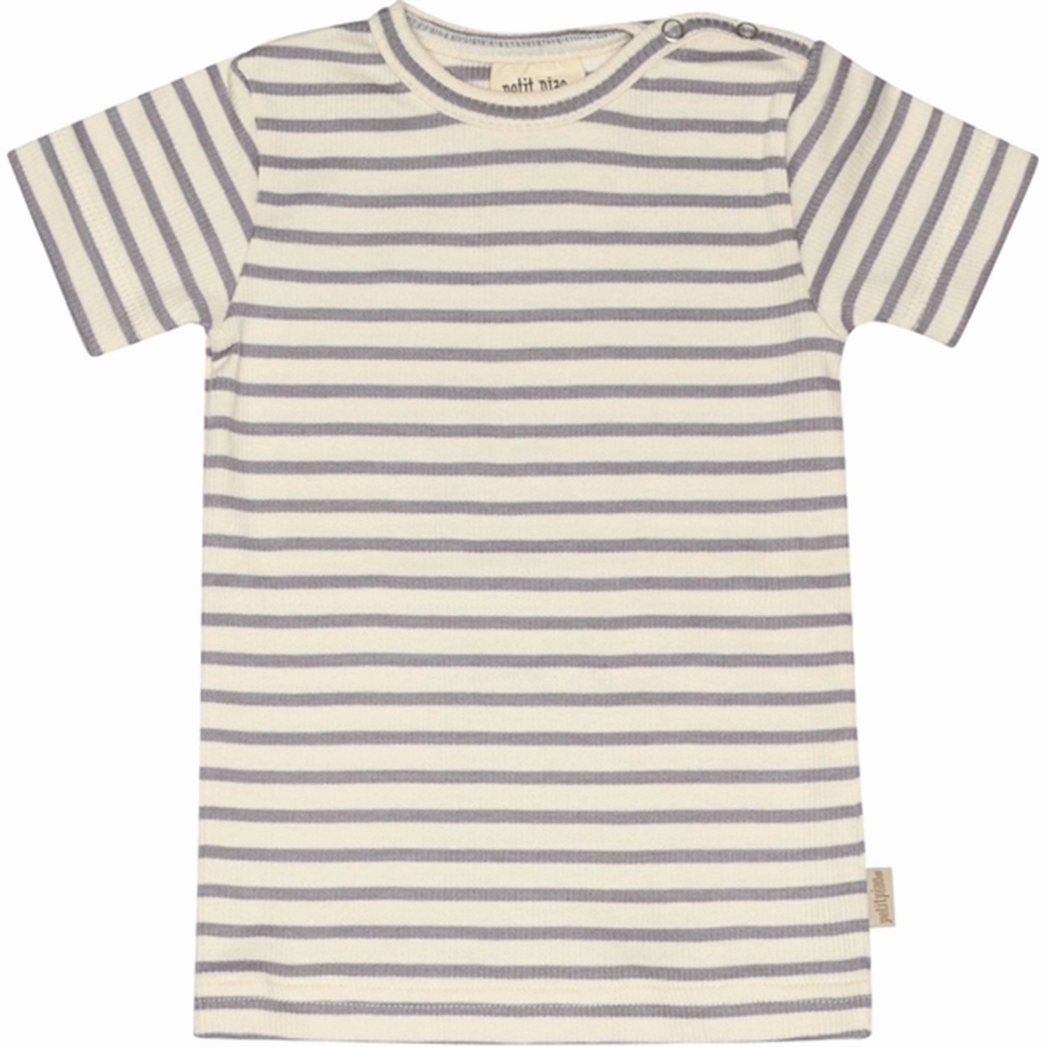No Fade Technology On-the-Go Comfort Petit Piao Dusty Lavender/Offwhite T-shirt S/S Modal Striped