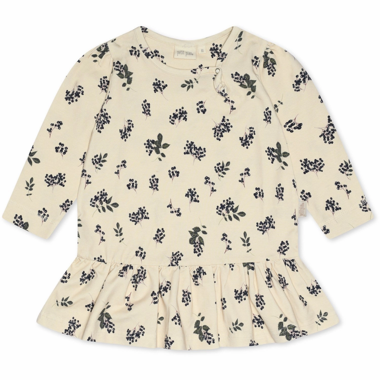 Petit Piao Elderberry Aop Dress Gather Printed Smooth Shape Fresh Texture