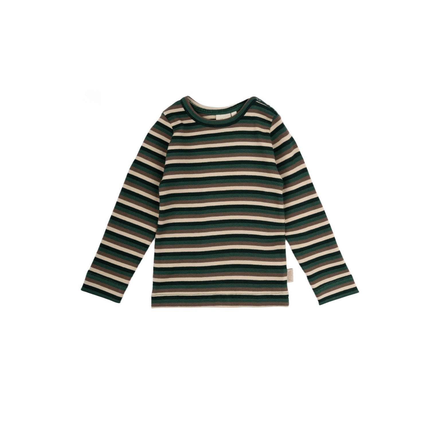 Petit Piao Emerald Green Multi Stripe Blouse Modal Multi Striped Minimalist Aesthetic Local Favorite