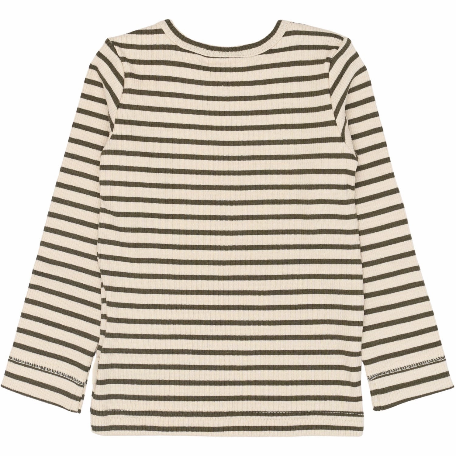 Eco-Friendly Choice Petit Piao Green Leaf/off White T-shirt L/S Modal Striped