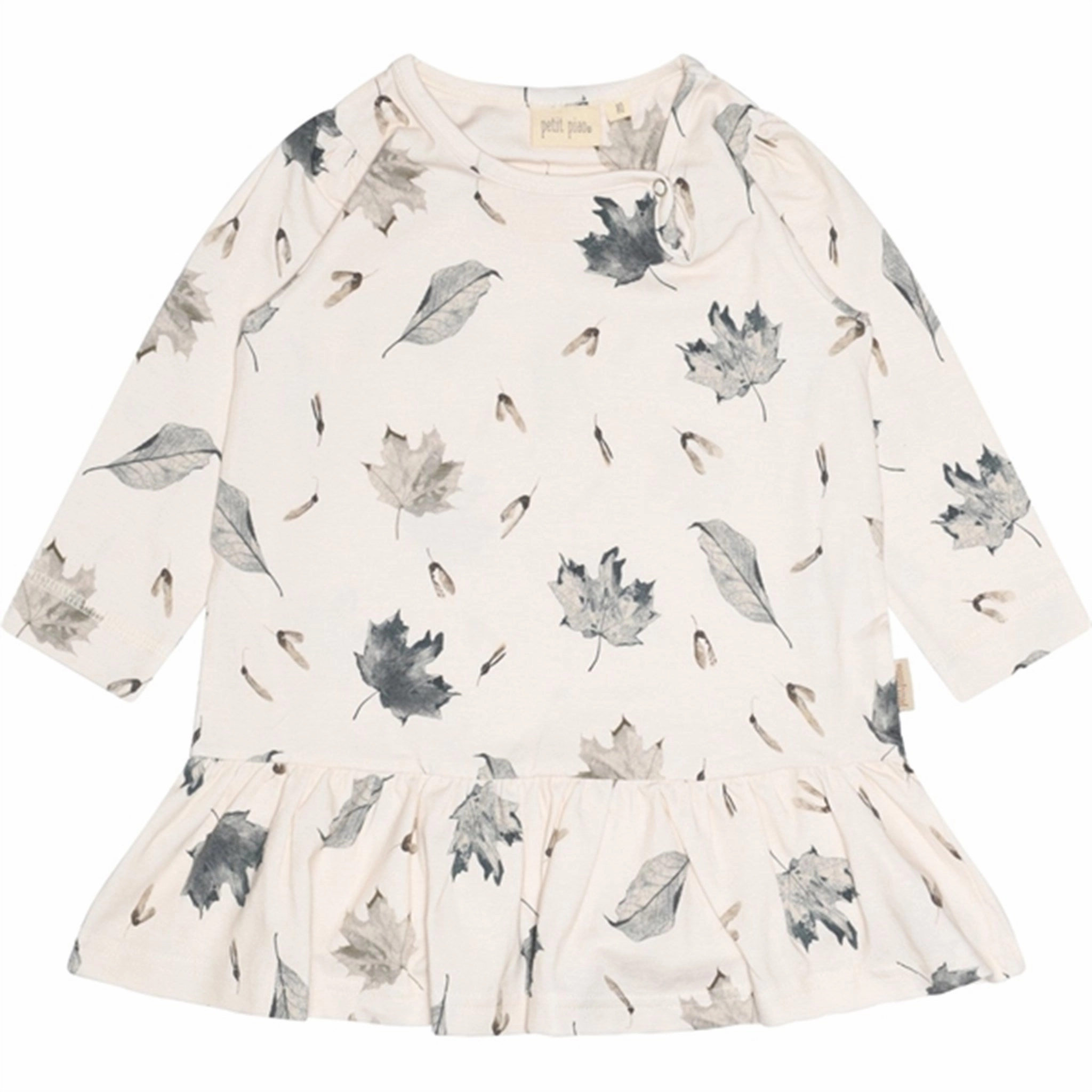 Petit Piao? Leaf Dress Gather Printed Understated Charm