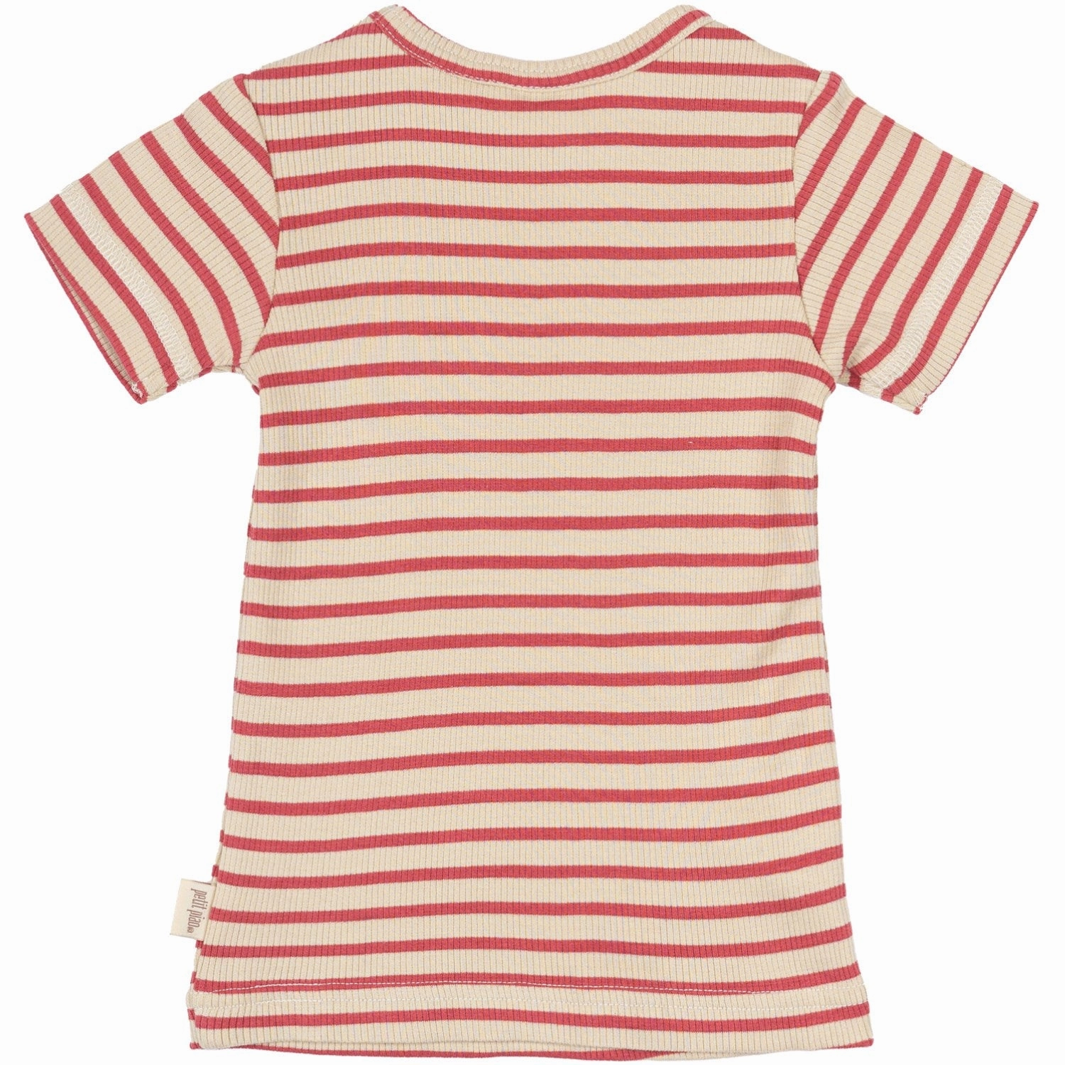 Stylish and Fun anniversary Petit Piao Light Berry/Dark Off White T-Shirt S/S Modal Striped