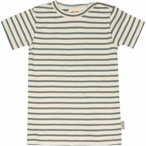 Petit Piao Light Petrol/Offwhite T-shirt S/S Modal Striped Indoor Comfort