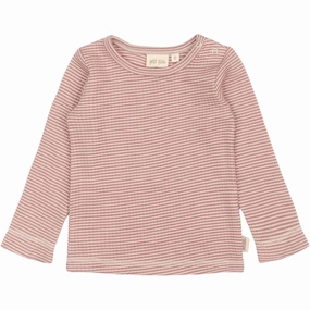 Essential Wardrobe Petit Piao Nostalgic Rose/Dark Off White PPDante T-Shirt L/S Meriono Wool Striped