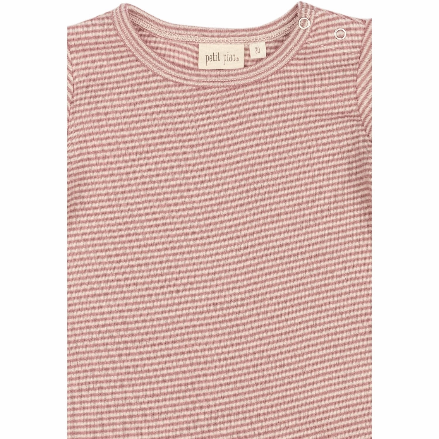 Vibrant Hue Petit Piao Nostalgic Rose/Dark Off White PPDante T-Shirt L/S Meriono Wool Striped