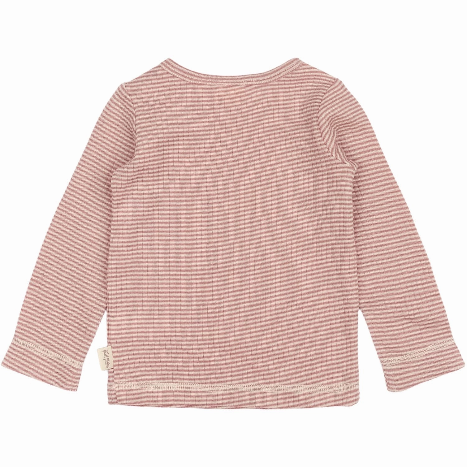 Petit Piao Nostalgic Rose/Dark Off White PPDante T-Shirt L/S Meriono Wool Striped No Slip Shoulder Grips V-Neck