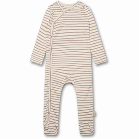 Petit Piao Rose Fawn Jumpsuit Fold Modal Striped Retro Daily Daily Model