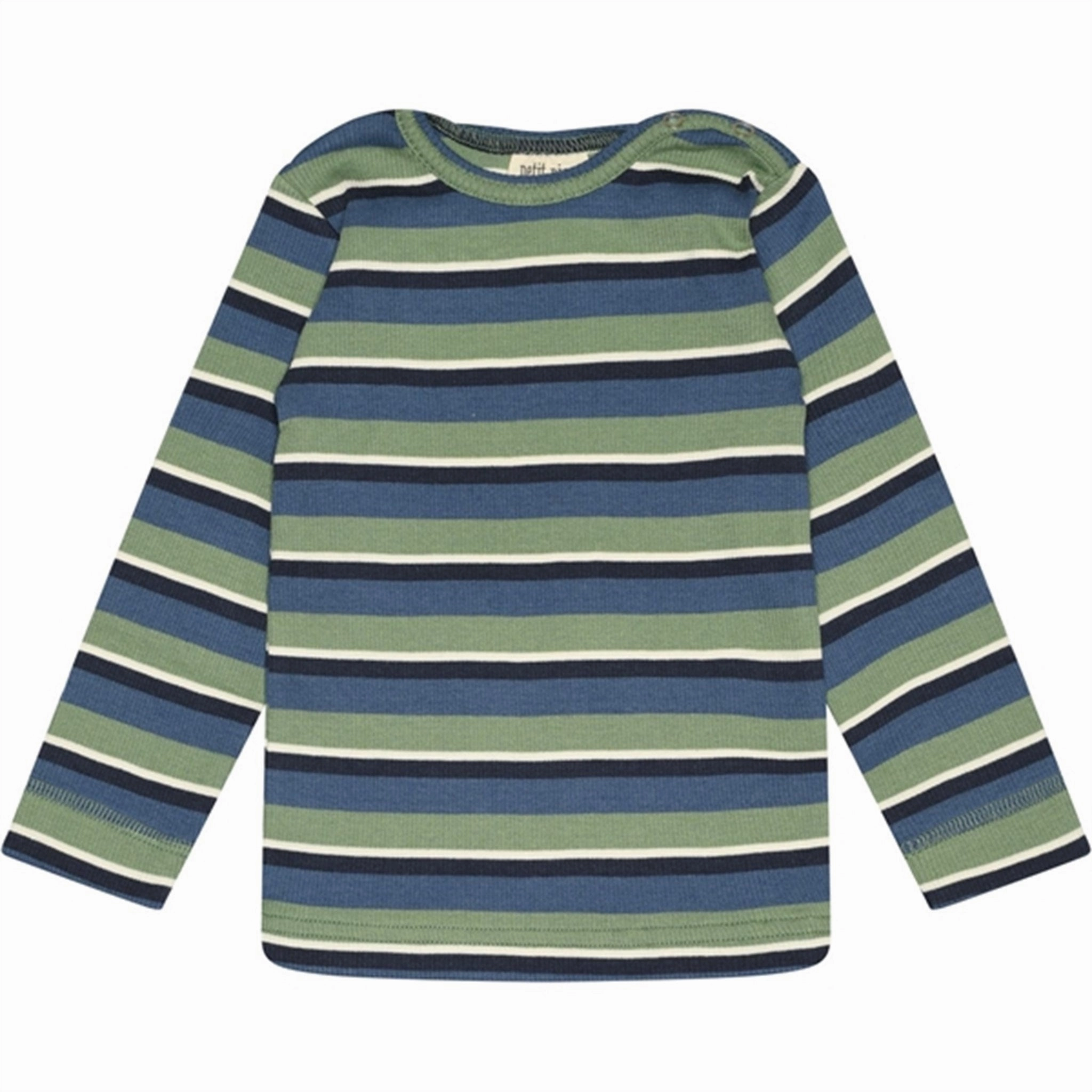 Petit Piao Spring Green/Moonlight Blue Modal Blouse Relaxed Vibe hypoallergenic material