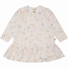 Petit Piao Wild Dress L/S Gather Printed Smooth Feel