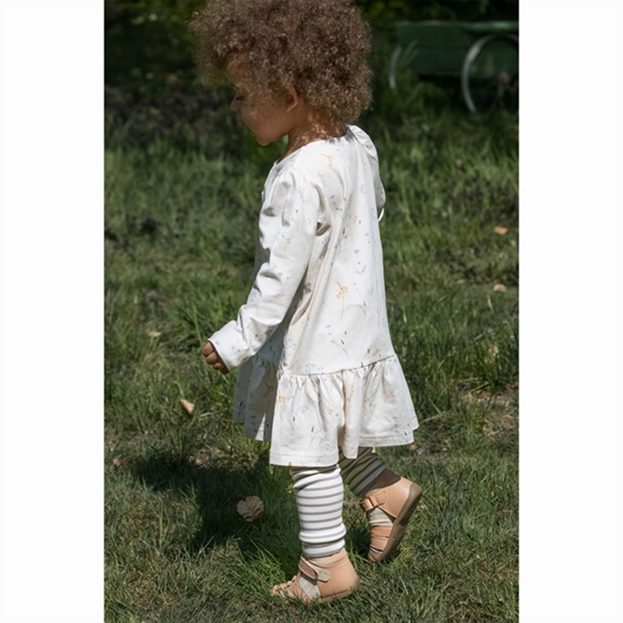 Luxe Fabric Elegant Style Petit Piao Wild Dress L/S Gather Printed