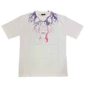 Ultra Soft Blend Phobia maglietta manica corta da uomo PH00776 bianca con fulmini viola