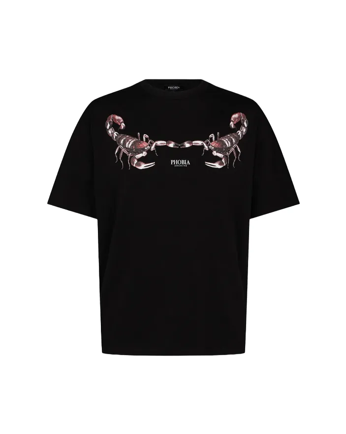 Chic And Comfortable Phobia T-shirt unisex nera con Scorpione verde PH00214