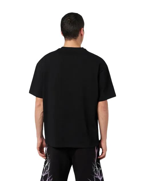 UV protection layer Essential layering piece Phobia T-shirt unisex nera viola con fulmini PH00105PUGRFU viola grigio fuxia