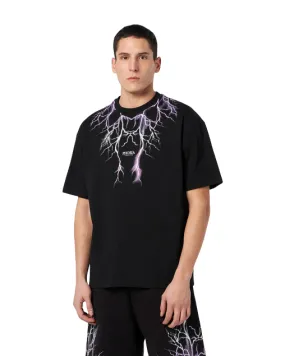 Phobia T-shirt unisex nera viola con fulmini PH00105PUGRFU viola grigio fuxia Modern Fashion WrinkleResistant Texture