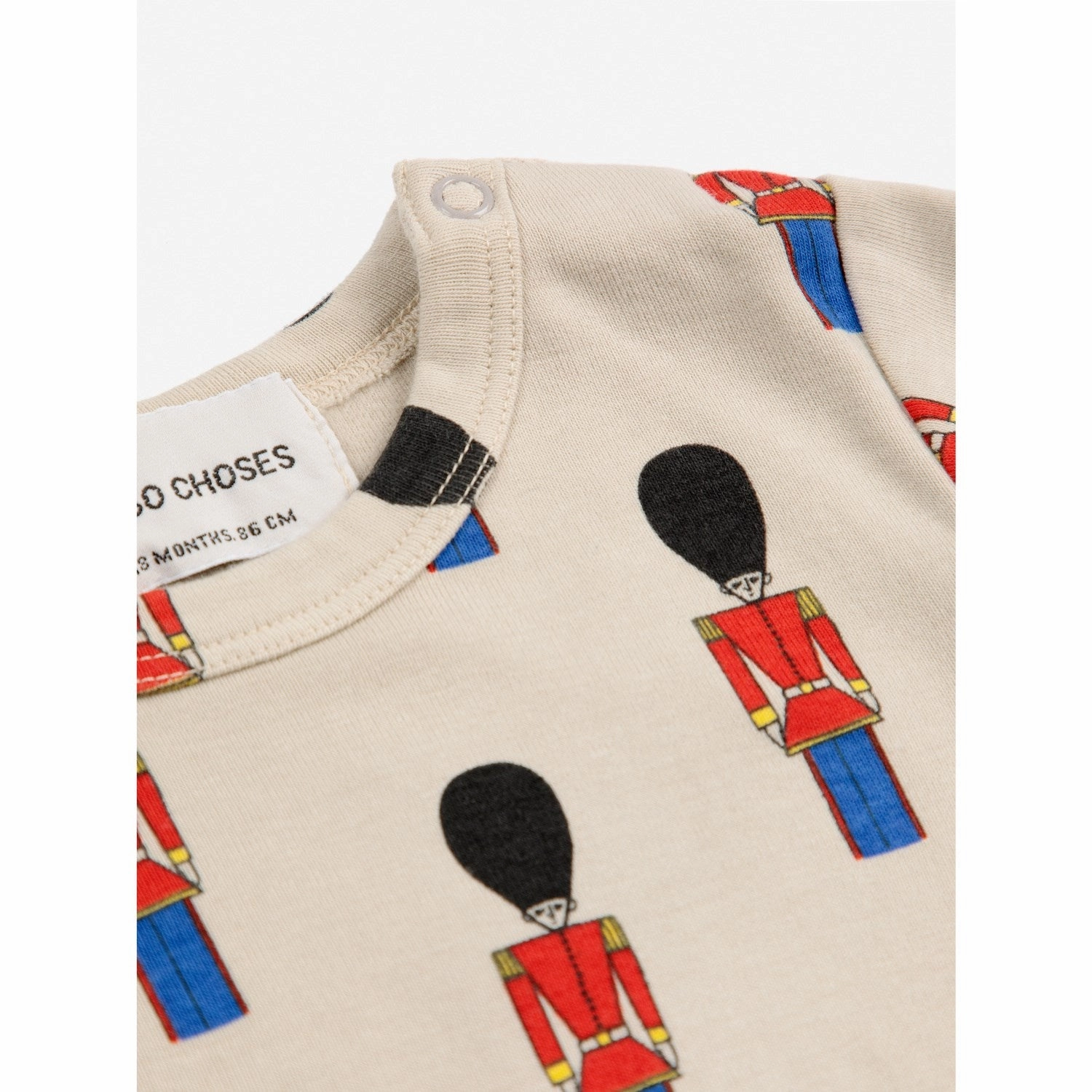 Bobo Choses Offwhite Little Tin Soldiers All Over Tight Blouse Embroidered Detail Workwear Style