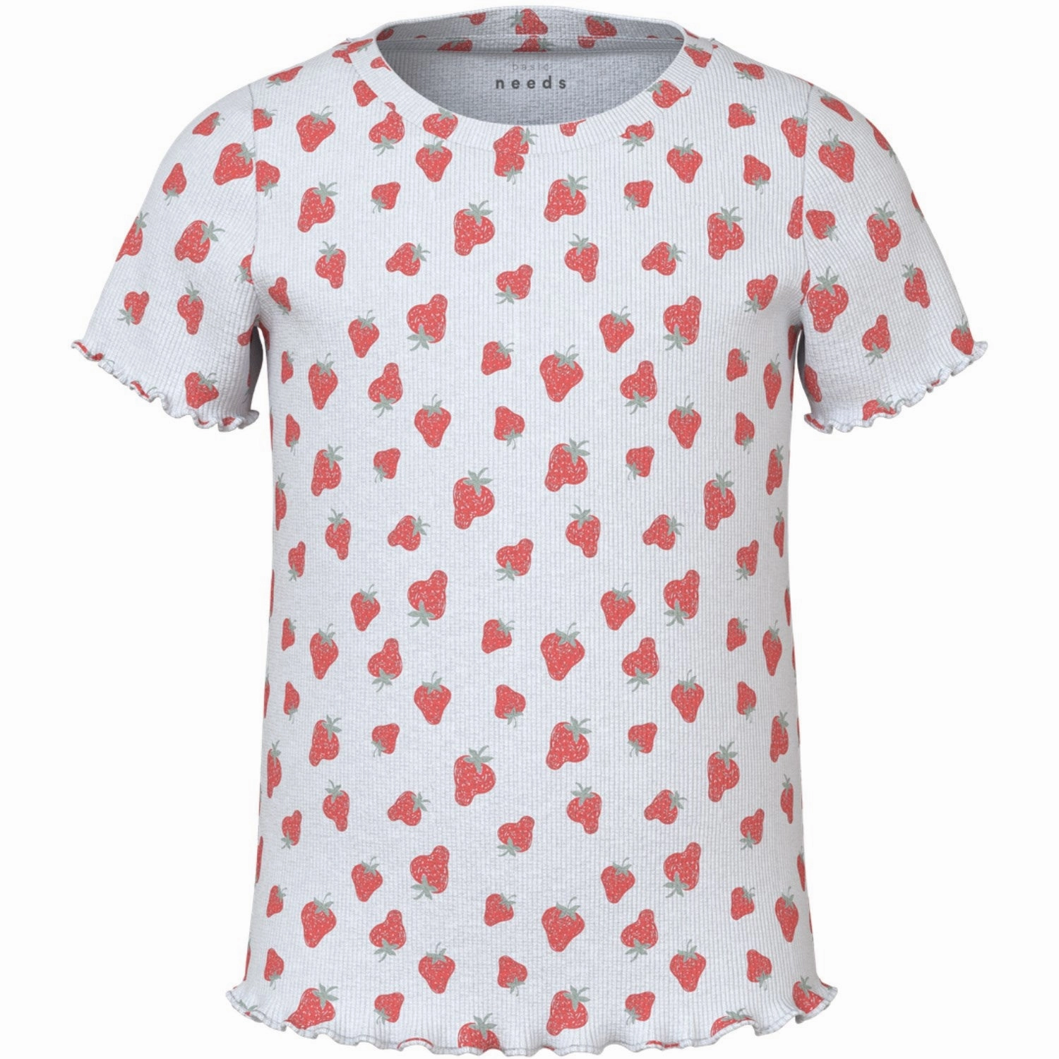 Breathable Cotton Fabric Name It Bright White Strawberry Vemma AOP Slim T-Shirt