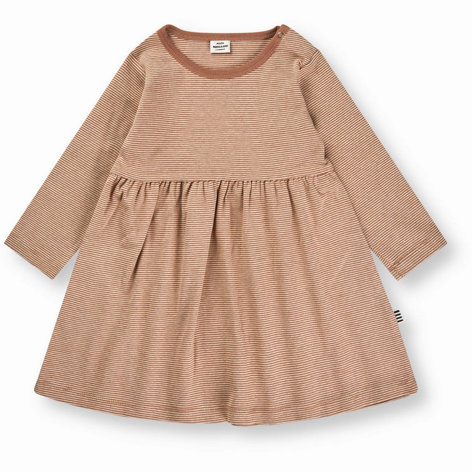 Mads N?rgaard Brownie/Fog Soft Micro Striped Merkur Dress Urban Edge City Essential